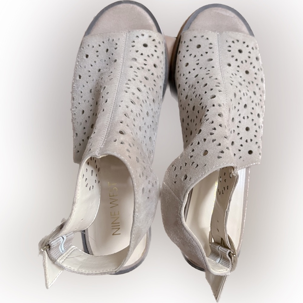 Peep toe bootie sling backs from Nine West, sz 6
